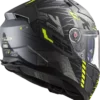 LS2 FF811 TechBot Gloss Titan Black Hi Viz Yellow Helmet 4