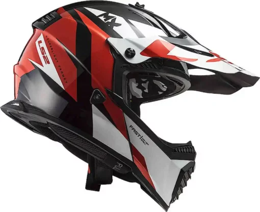 LS2 MX437 Fast Evo Crusher Matt Red White Helmet 2