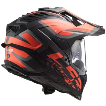 LS2 MX701 Alter Matt Black Fluroscent Orange Helmet 2