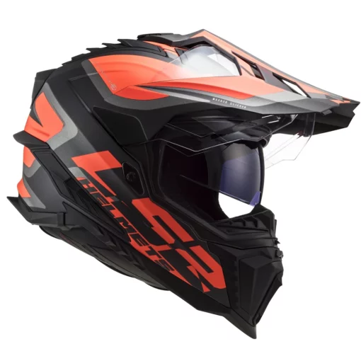 LS2 MX701 Alter Matt Black Fluroscent Orange Helmet 4