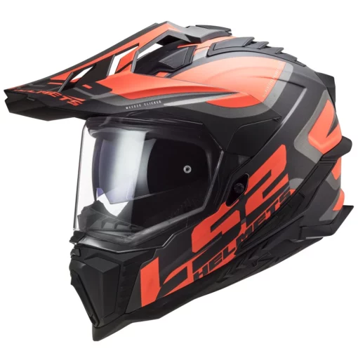 LS2 MX701 Alter Matt Black Fluroscent Orange Helmet 5