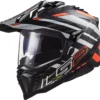 LS2 MX701 Carbon Explorer Edge Black Fluroscent Orange Helmet 1