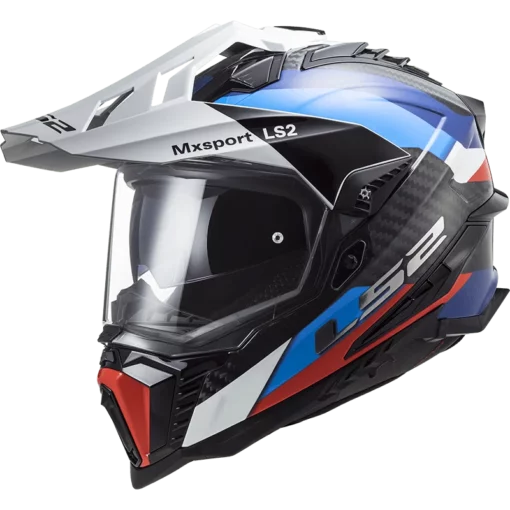 LS2 MX701 Carbon Explorer Frontier Gloss Black Blue Helmet 1