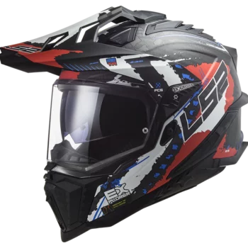 LS2 MX701 Explorer Carbon Extend Matt Black Red Helmet 2