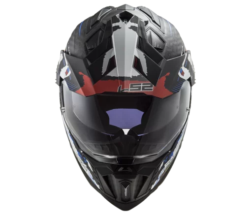 LS2 MX701 Explorer Carbon Extend Matt Black Red Helmet 3