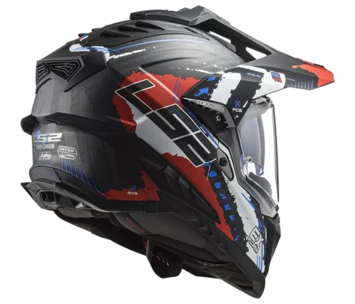 LS2 MX701 Explorer Carbon Extend Matt Black Red Helmet 4