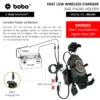 BOBO BM18 Anti Vibration Bike Phone Holder (with Fast 15W Wireless Charger & USB C Charging Module) Motorcycle Mobile Mount 4