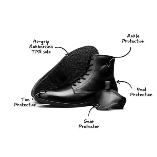Clan One Black Formal Motorcycle Riding Shoes 3