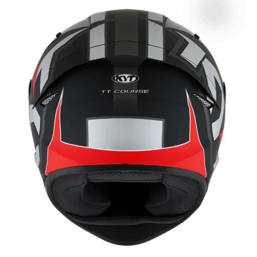 KYT TT Course Electron Matt Grey Red Helmet 3