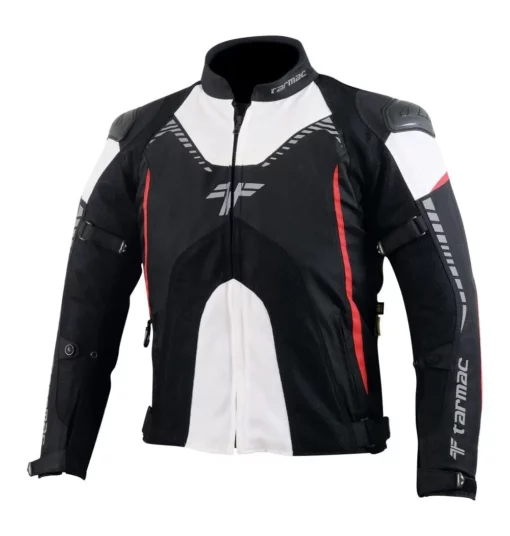 Tarmac Corsa Level 2 Black White Red Riding Jacket (Free Tex Gloves) 4