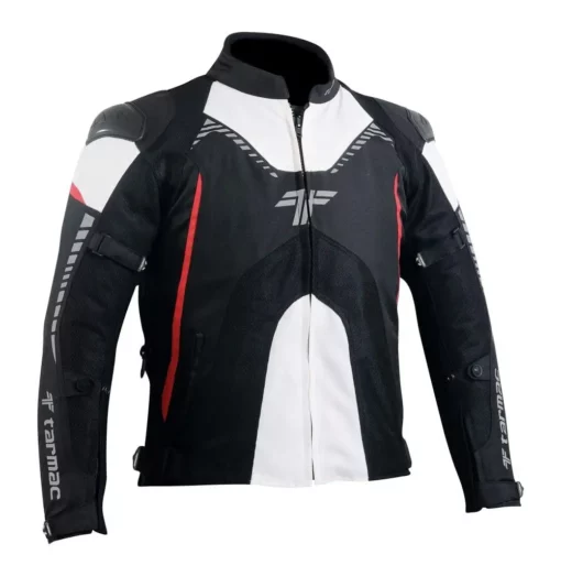 Tarmac Corsa Level 2 Black White Red Riding Jacket (Free Tex Gloves) 5