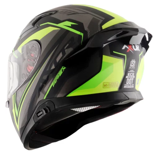 Axor Apex Dull Black Neon Yellow Road Trip Helmet 4