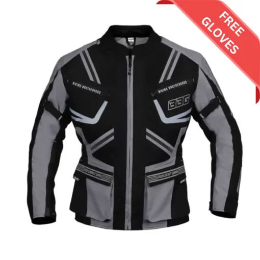BBG Indiana Adventure Grey Riding Jacket (with chest guard) SALE