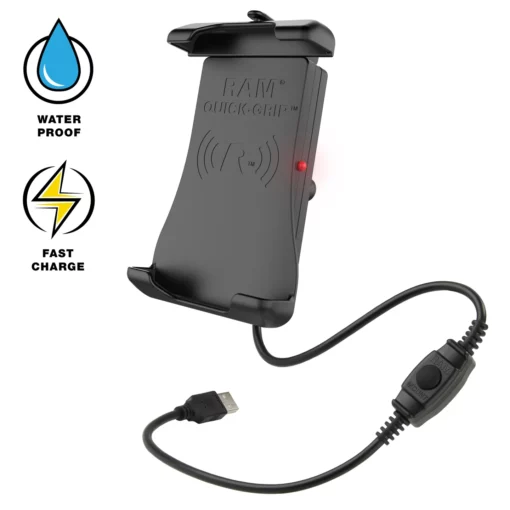 Ram Mounts Quick Grip 15W Waterproof Wireless Charging Holder with Ball 1
