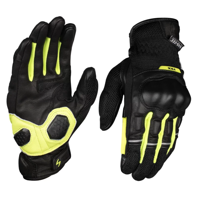 Scala Viper Black Neon Riding Gloves 2
