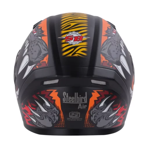 Steelbird SBA 21 Dual Visor Pantha Gloss Black with Orange Helmet 6