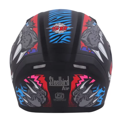 Steelbird SBA 21 Dual Visor Pantha Gloss Black with Red and Blue Helmet 6