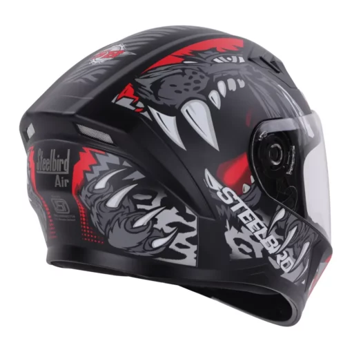 Steelbird SBA 21 Dual Visor Pantha Gloss Black with Red and Grey Helmet 3