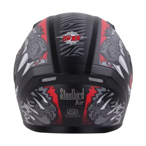 Steelbird SBA 21 Dual Visor Pantha Matt Black with Red and Grey Helmet 4