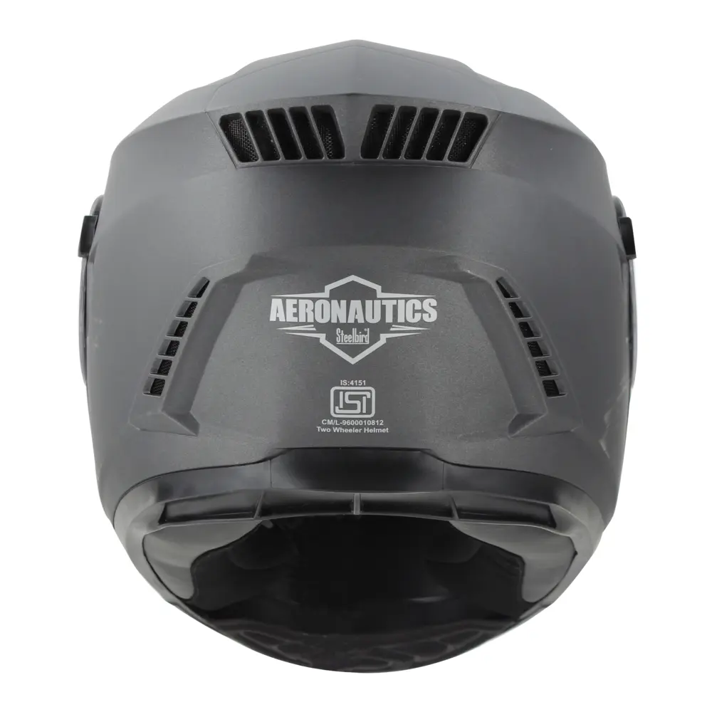 Steelbird SBH 40 Single Visor Gloss Axis Grey Helmet 3