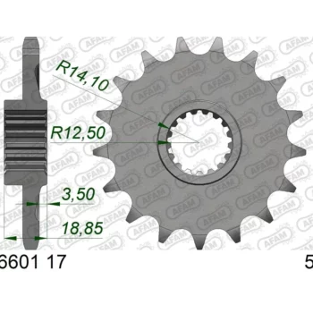 Afam 166601 17 Front Sprocket 17 Teeth 1