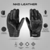 Spidi NKD Leather Black Motorcycle Gloves 4