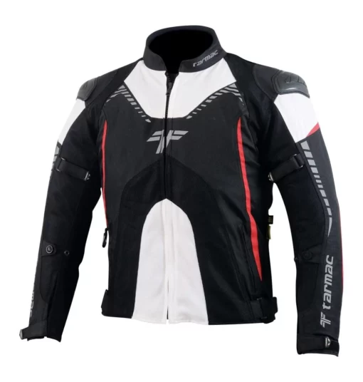 Tarmac Corsa Level 2 Black White Red Riding Jacket (Free Red Swift Gloves) 2