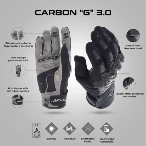 Acerbis Carbon G 3.0 Black Gloves 3