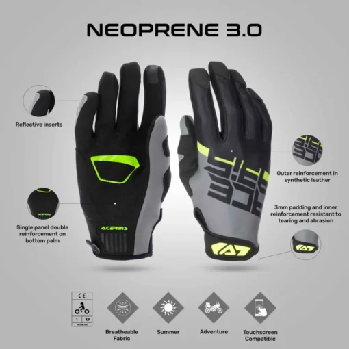 Acerbis NEOPRENE 3.0 Black Yellow Gloves 4