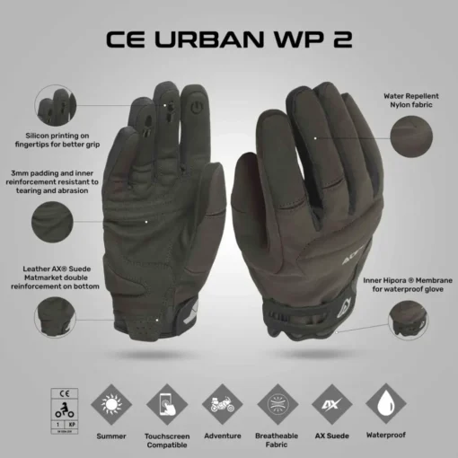 Acerbis Urban WP CE Black Gloves 3