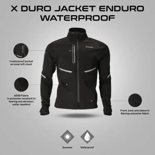 Acerbis X Duro Black Waterproof Enduro Jacket 4