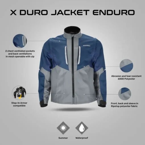 Acerbis X Duro Blue Grey Enduro Jacket 5