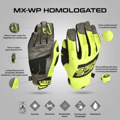 Acerbis X WP Homol. Black Yellow Gloves 3