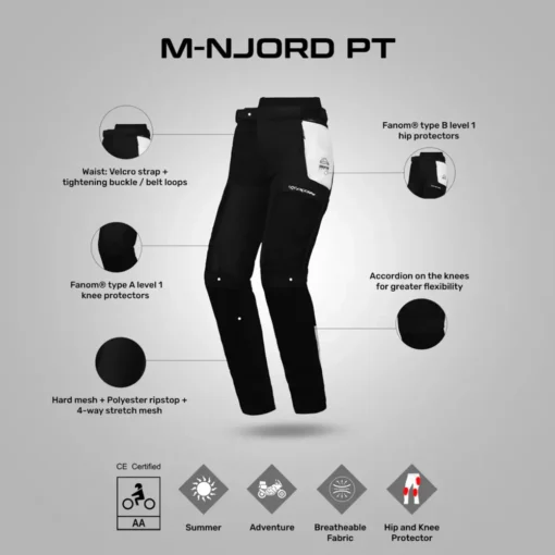 Ixon M Njord PT Light Grey Blue Neon Red Pants 3