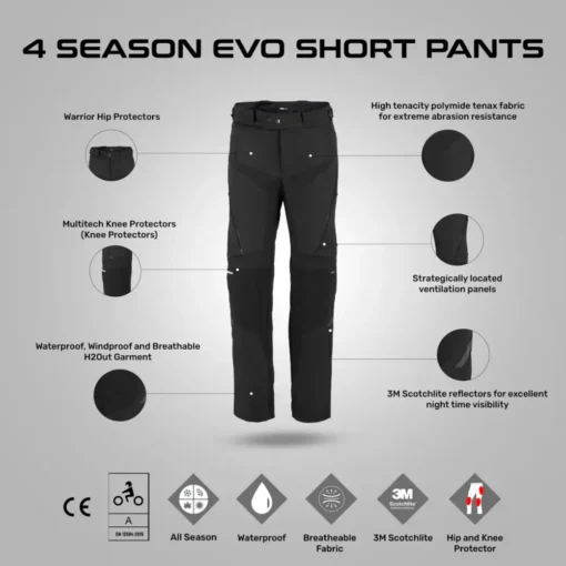Spidi 4Season Pants Short Black Pants 5