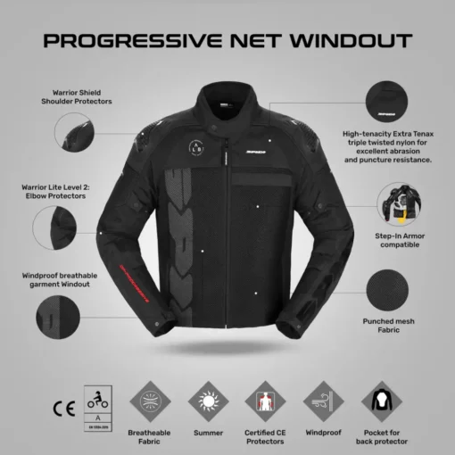 Spidi Progressive Net Windout Black Jacket 3