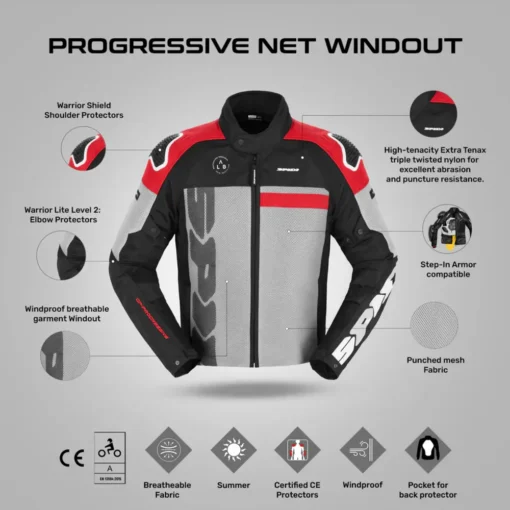Spidi Progressive Net Windout Red Jacket 6