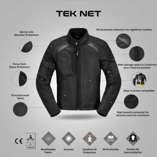 Spidi Tek Net Black Jacket 4