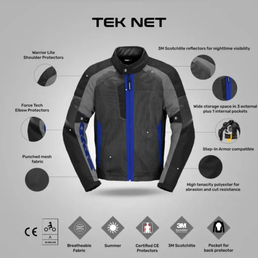 Spidi Tek Net Blue Jacket 5