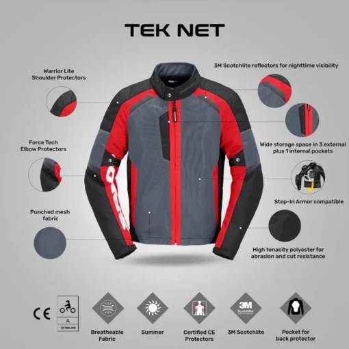 Spidi Tek Net Red Jacket 5