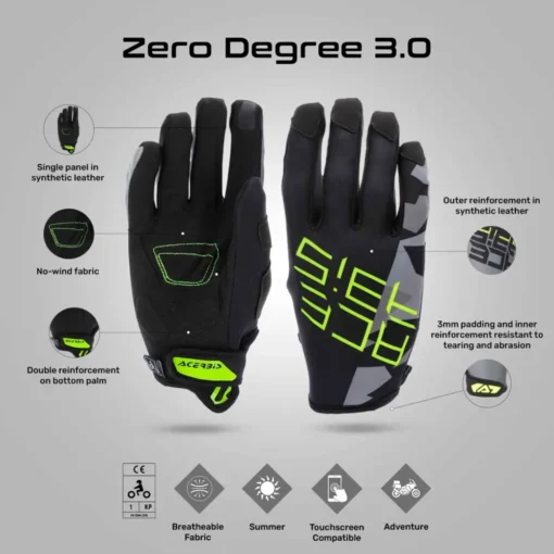 acerbis ZERO DEGREE 3.0 Black Yellow Gloves 4