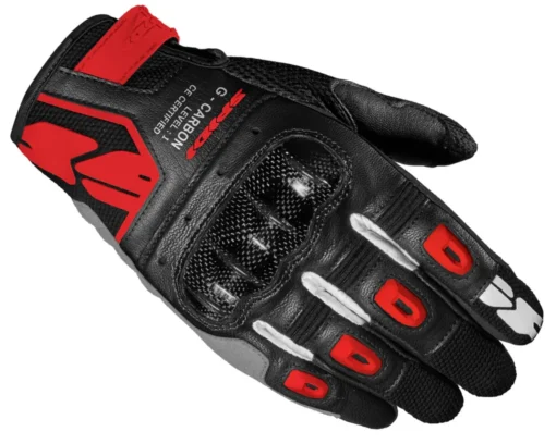 spidi g carbon black red gloves 1