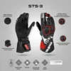 spidi sts 3 black red gloves 4