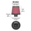 K&N High Flow Original Universal Air Filter 3 FLG, 6 B, 5 1 4 T, 5 H; POLISHED TOP (RR 3003) 2
