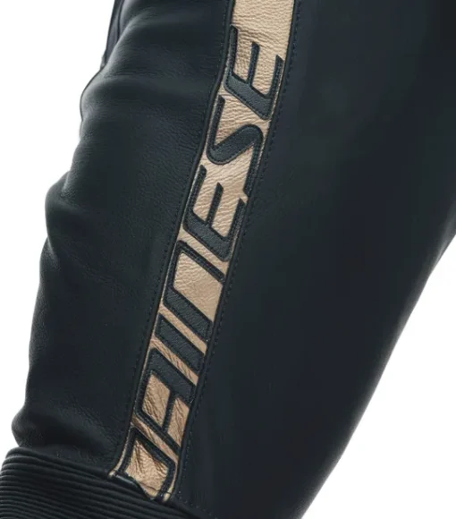 Dainese Avro 4 2Pc Leather Black Matt Charcoal Grey Tibetian Platinum Racing Suit 4