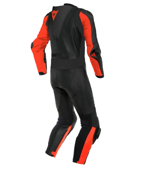 Dainese Laguna Seca 5 1Pc Leather Suit Perforated Racing Black Fluorescent Red Racing Suit 2