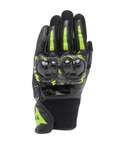 Dainese Mig 3 Leather Black Anthracite Fluorescent Yellow Riding Gloves 2