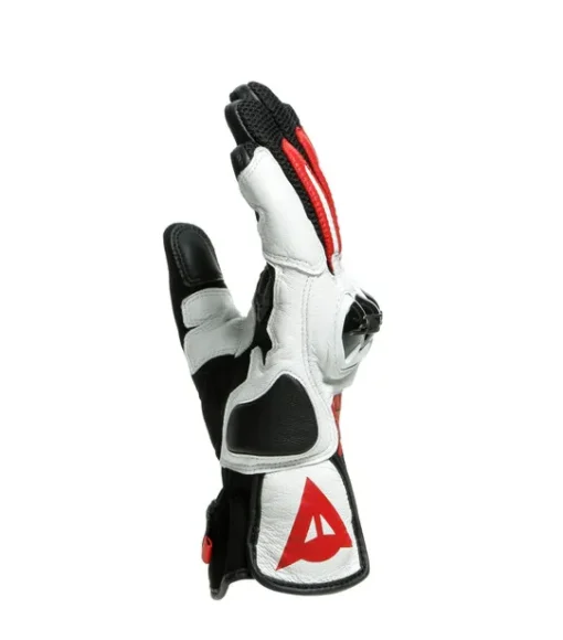 Dainese Mig 3 Leather Black White Lava Red Riding Gloves 3