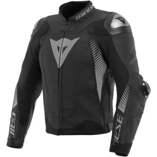 Dainese Super Speed 4 Perforated Leather Black Matt Charcoal Grey Jacket 1
