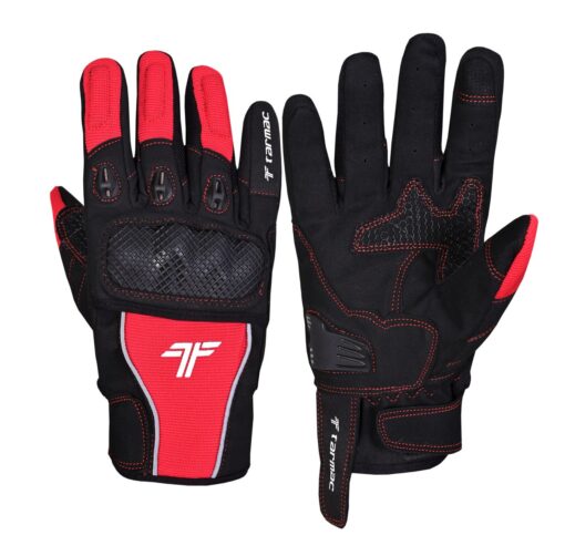 Tarmac Tex II Black Red Riding Gloves 1